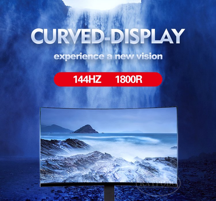 Raypodo 24 27 32 Inch Curved FHD QHD 144hz 165hz 240hz 1ms PC Gaming Monitor with Lifting base PC详情 水印 01 Raypodotech