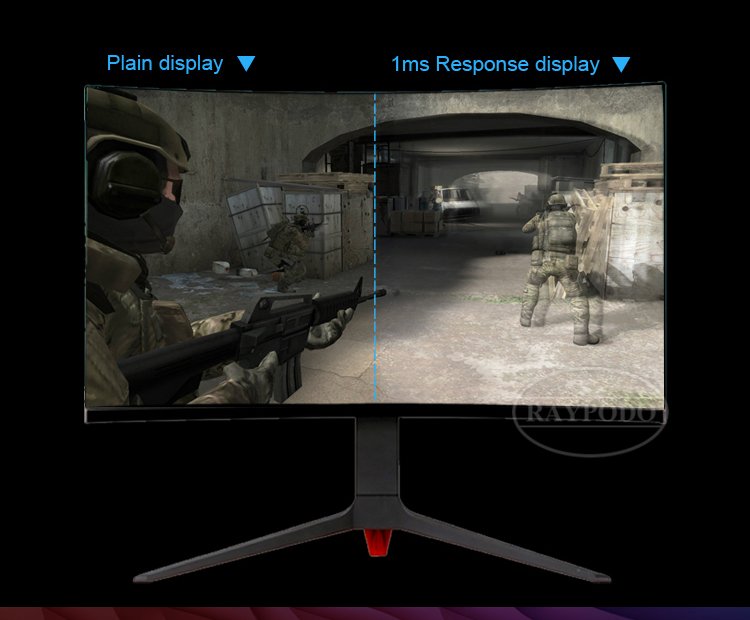 Raypodo 24 27 32 Inch Curved FHD QHD 144hz 165hz 240hz 1ms PC Gaming Monitor with Lifting base PC详情 水印 05 Raypodotech