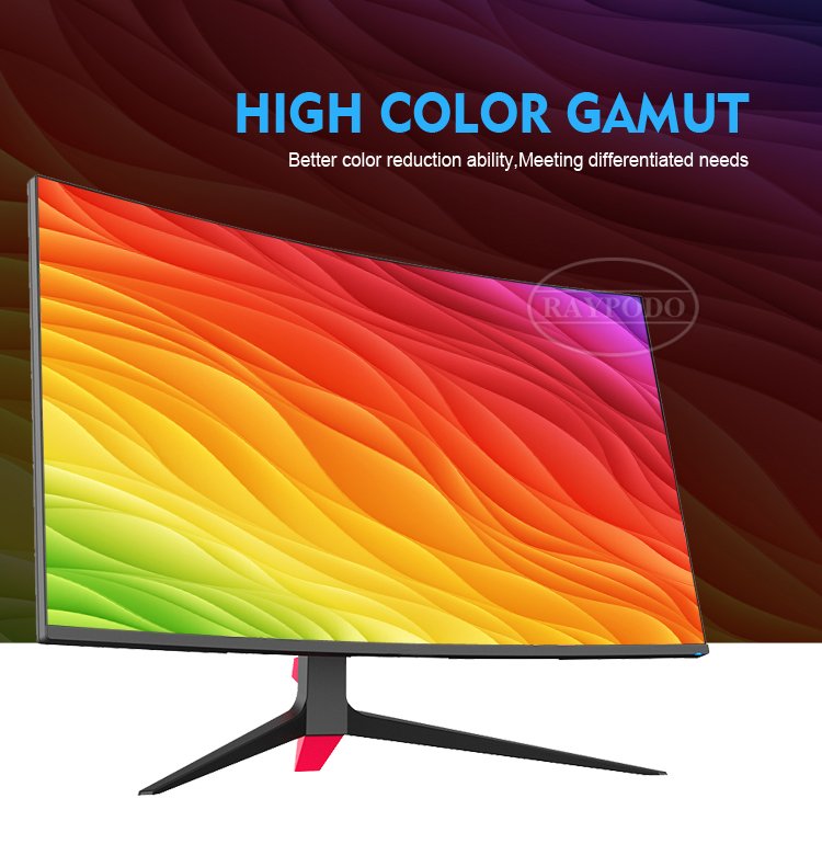 Raypodo 24 27 32 Inch Curved FHD QHD 144hz 165hz 240hz 1ms PC Gaming Monitor with Lifting base PC详情 水印 06 Raypodotech