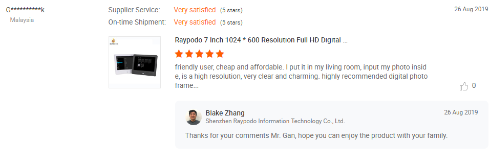 Raypodo customer Feedback Touchscreen monitor from Malaysia customer feedback Raypodotech