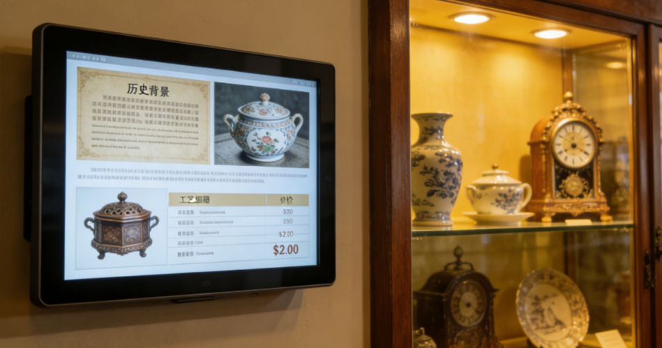 Elevate Displays! Antique Store Product Intro With Big Screen Tablet 21.5 Inch | Raypodo Antique store product intro