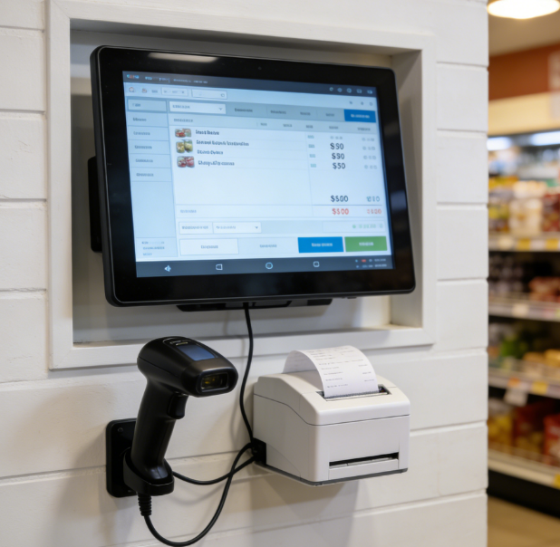 Amplify Retail Efficiency with Dynamic Wall-mounted POS tablet display | Raypodo Wall-mounted POS tablet display