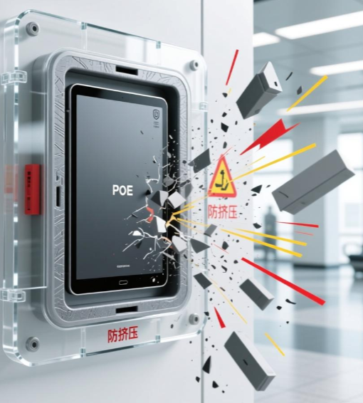Public place wall mount tablet physical protection, Reinforced edge protection for wall mount tablets, Public device anti vandal design