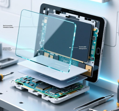Can the screen of wall mount tablets be replaced if it is damaged? Tablet damaged screen replaceability, Screen module design, Hardware maintenance cost